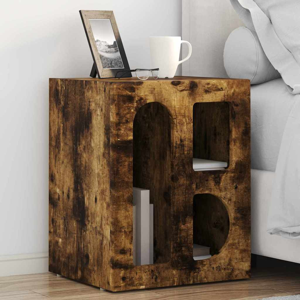 vidaXL Nachttisch ELST 2 Stk. Geräucherte Eiche 40 x 35 x 50 cm