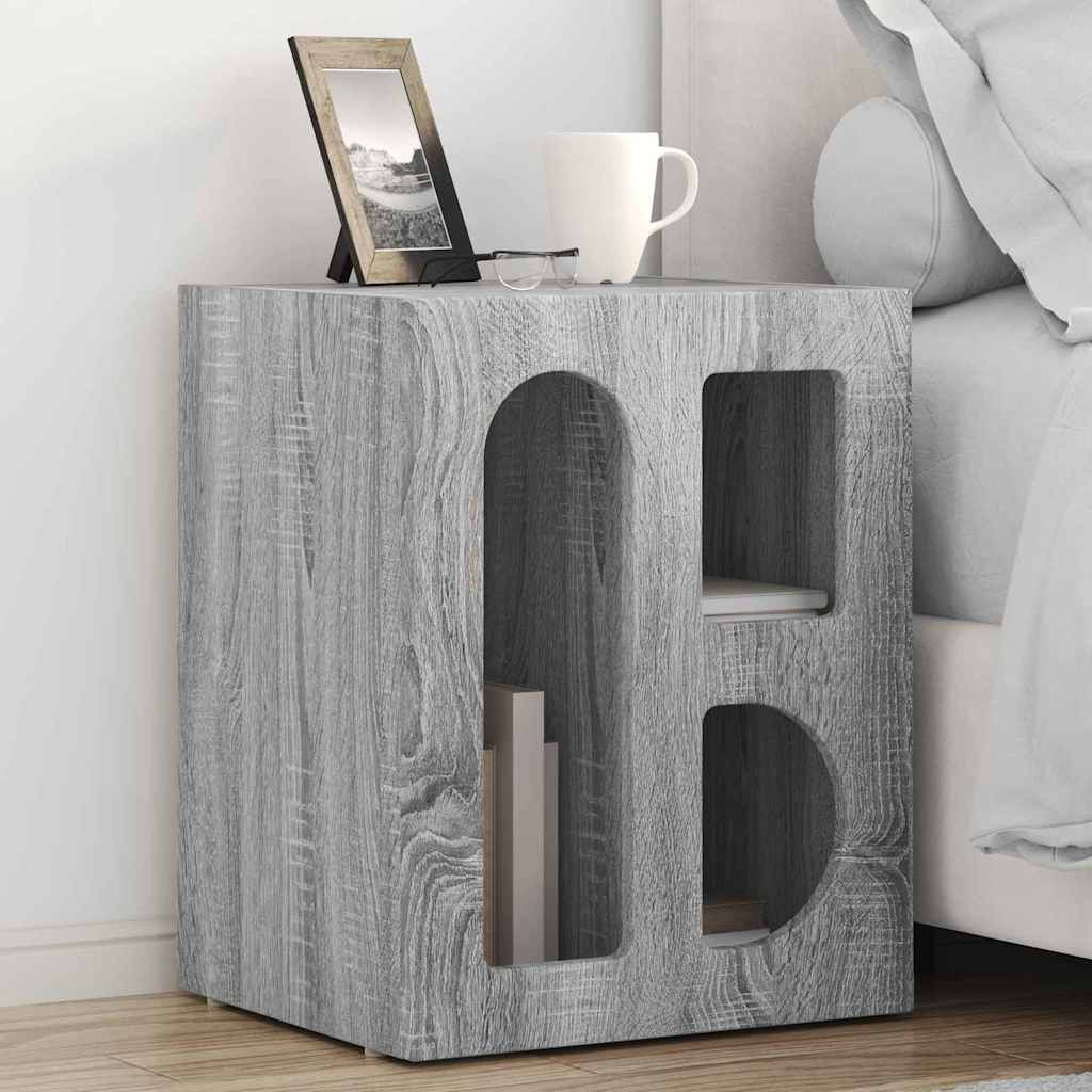 vidaXL Nachttisch ELST Graues Sonoma 40 x 35 x 50 cm Holzwerkstoff
