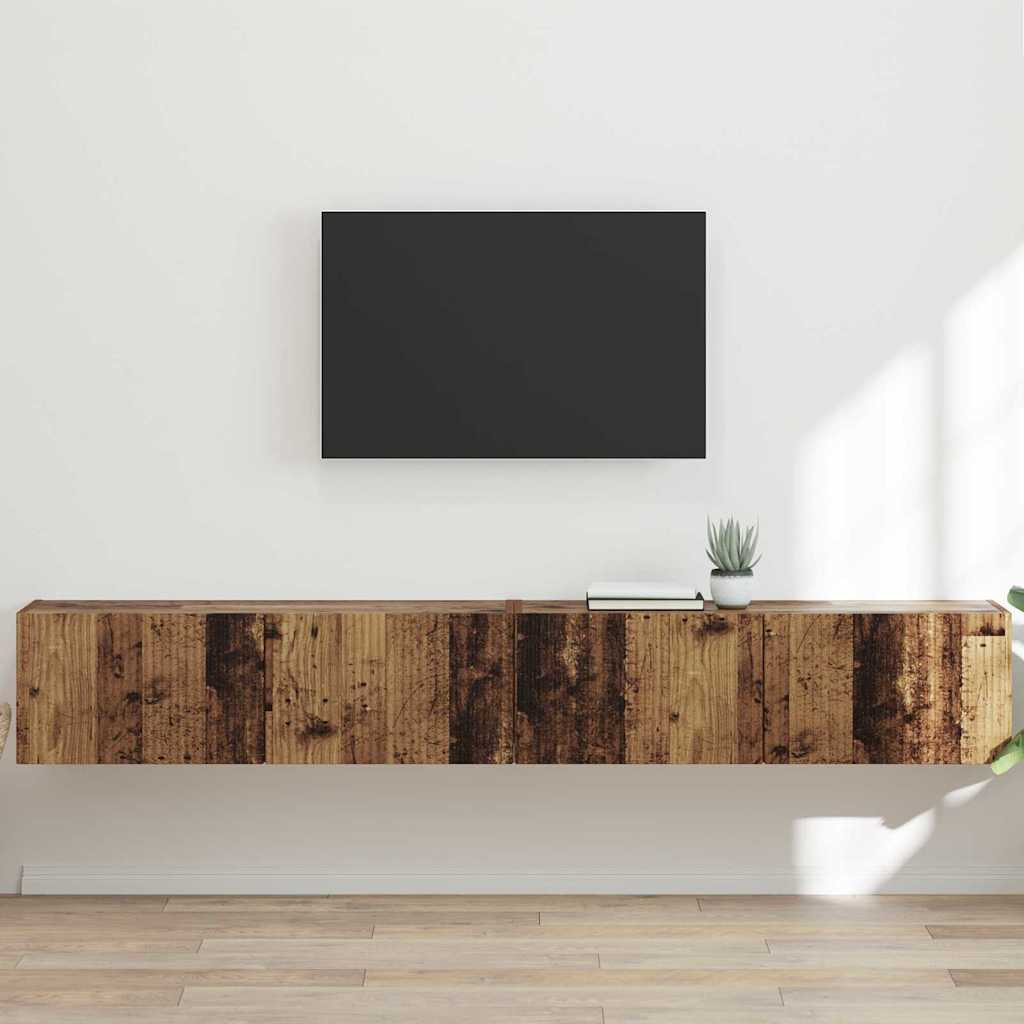 vidaXL TV-Wandschrank 2 pcs Altholz 98 x 31 x 29,5 cm Holzwerkstoff