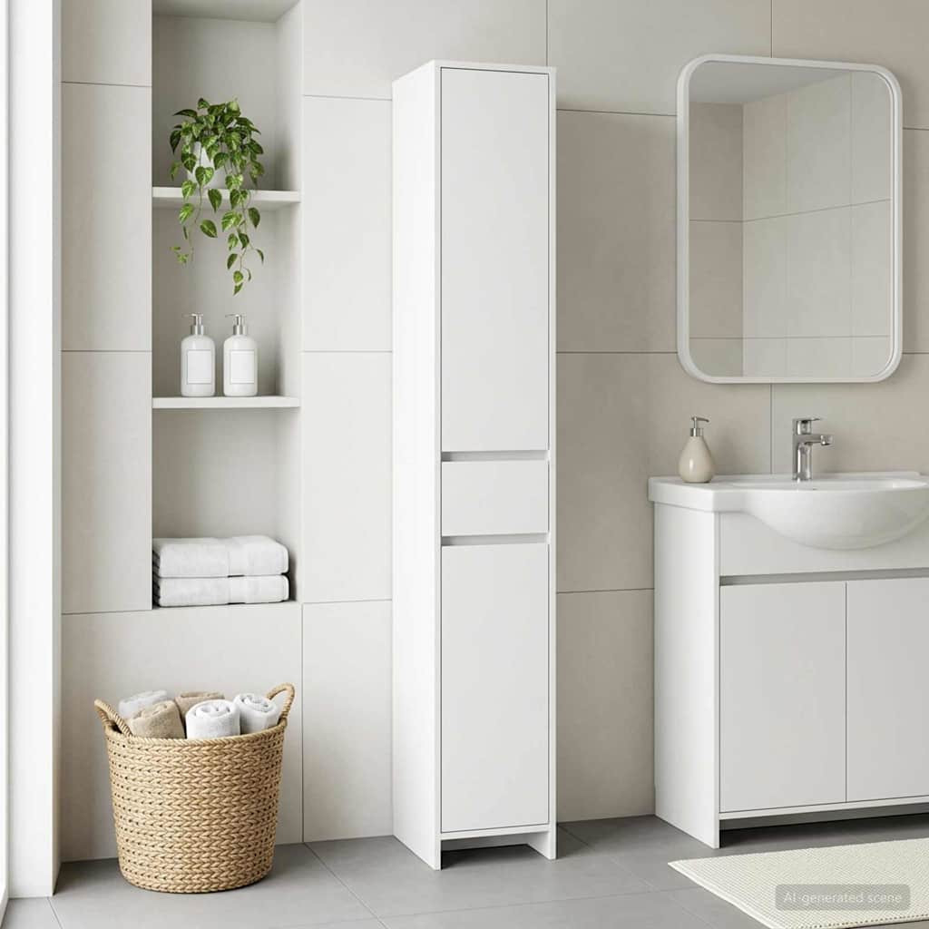 vidaXL Badezimmerschrank Weiß 30 x 33 x 190 cm Holzwerkstoff