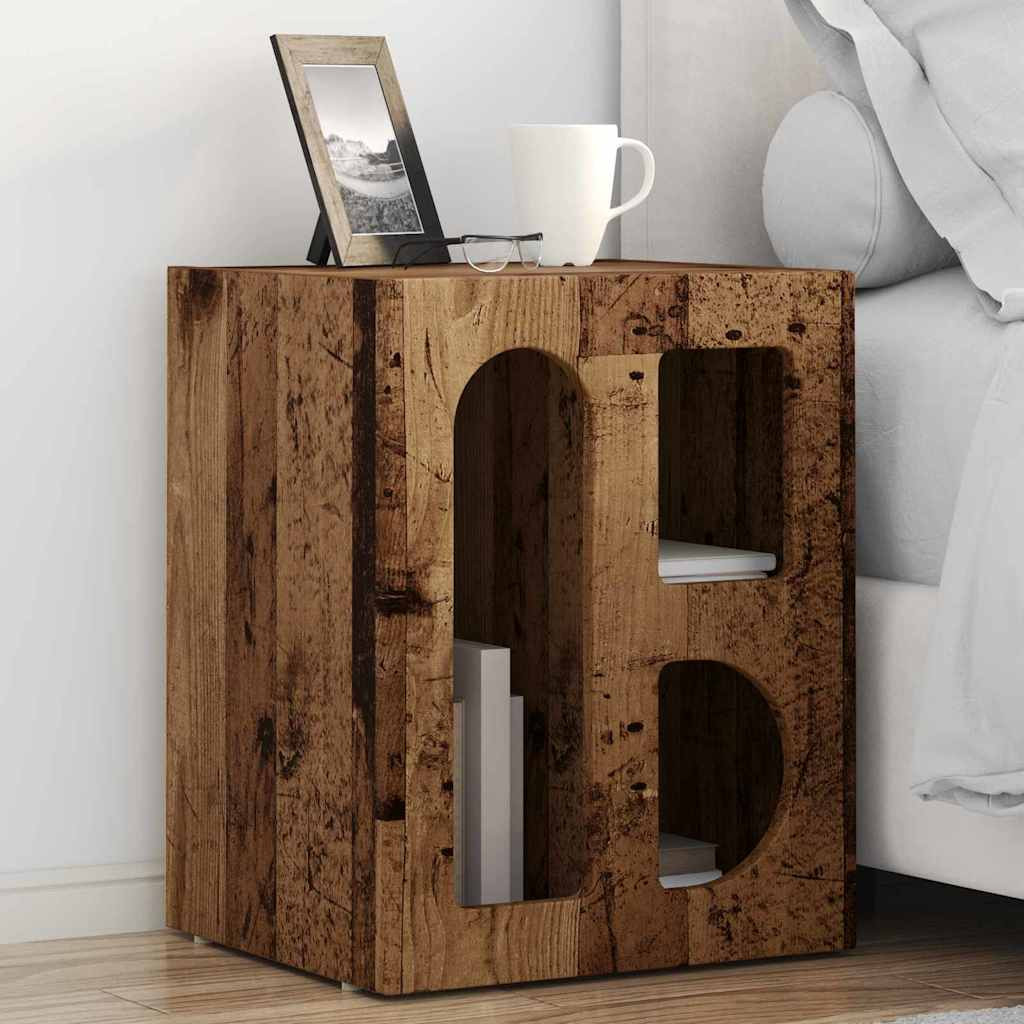 vidaXL Nachttisch ELST 2 Stk. Altholz 40 x 35 x 50 cm Holzwerkstoff