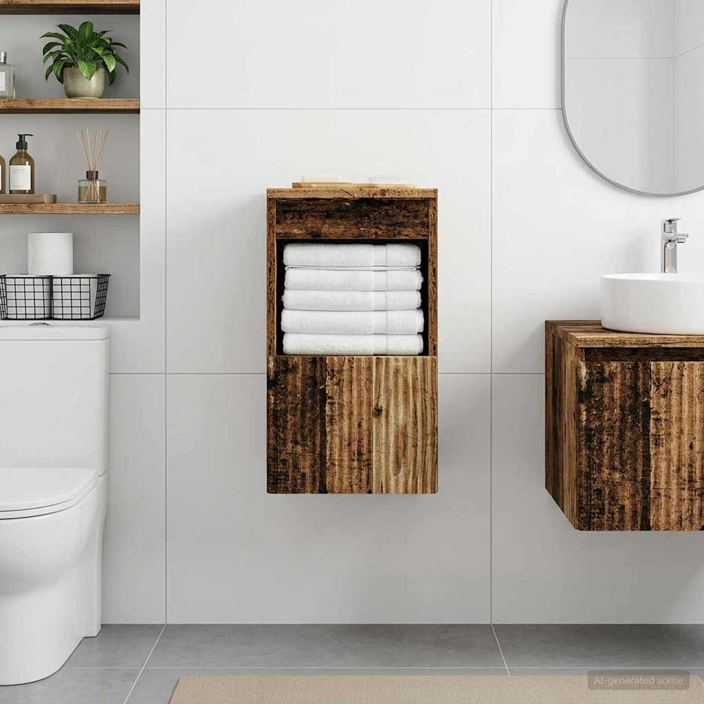 vidaXL Badezimmerschrank Altholz 30 x 44,5 x 50 cm Holzwerkstoff