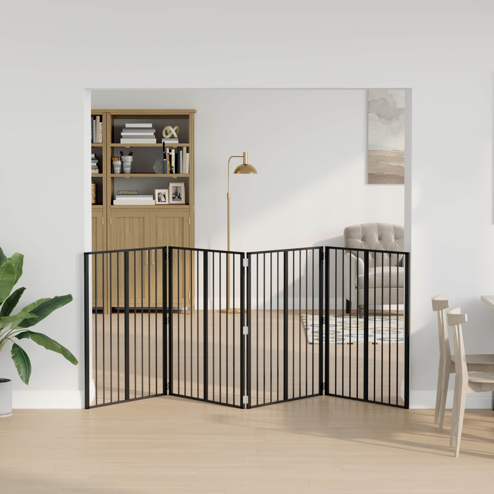vidaXL Hundetor 4 pcs Schwarz 80 x 100 cm Verzinkter Stahl
