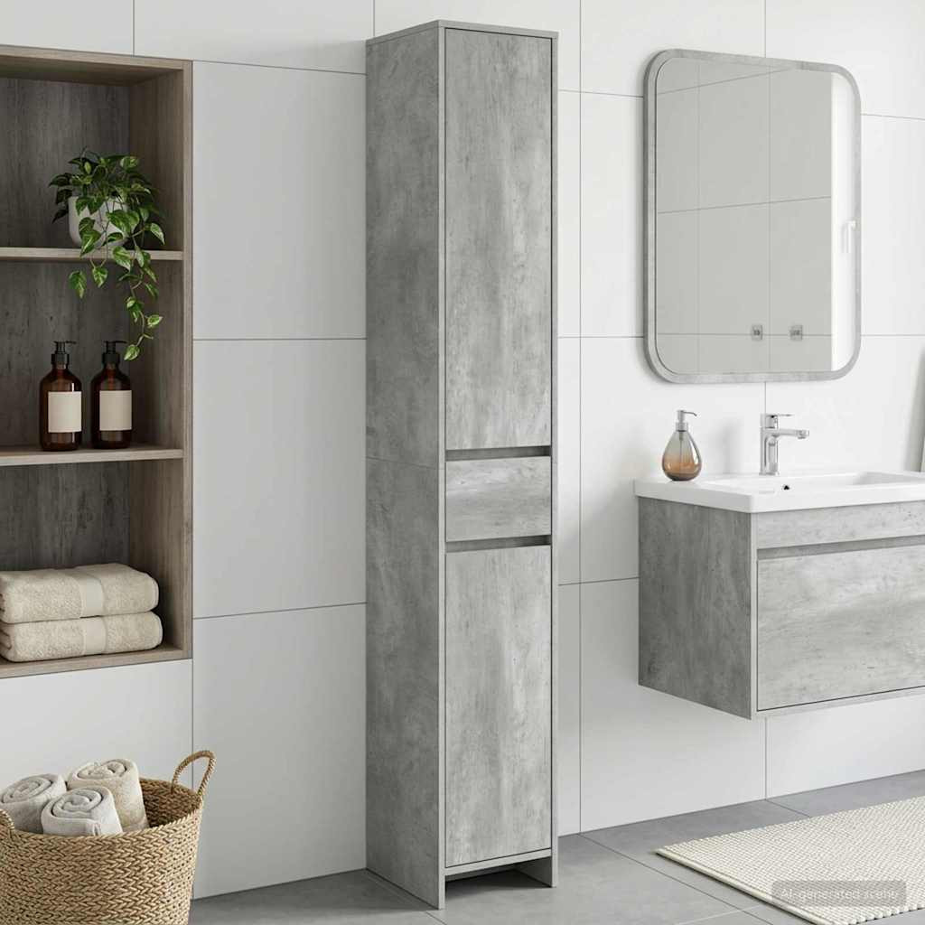 vidaXL Badezimmerschrank Betongrau 30 x 33 x 190 cm Holzwerkstoff