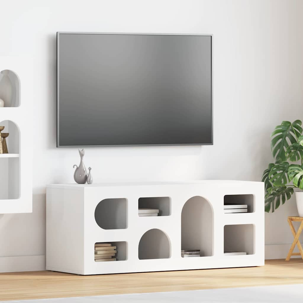 vidaXL TV-Schränk ELST 100 x 35 x 40 cm Weiß Holzwerkstoff