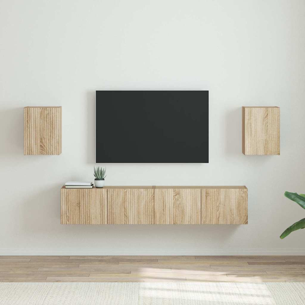 vidaXL TV-Wandschrank 2 pcs Sonoma 30 x 31 x 40 cm Holzwerkstoff