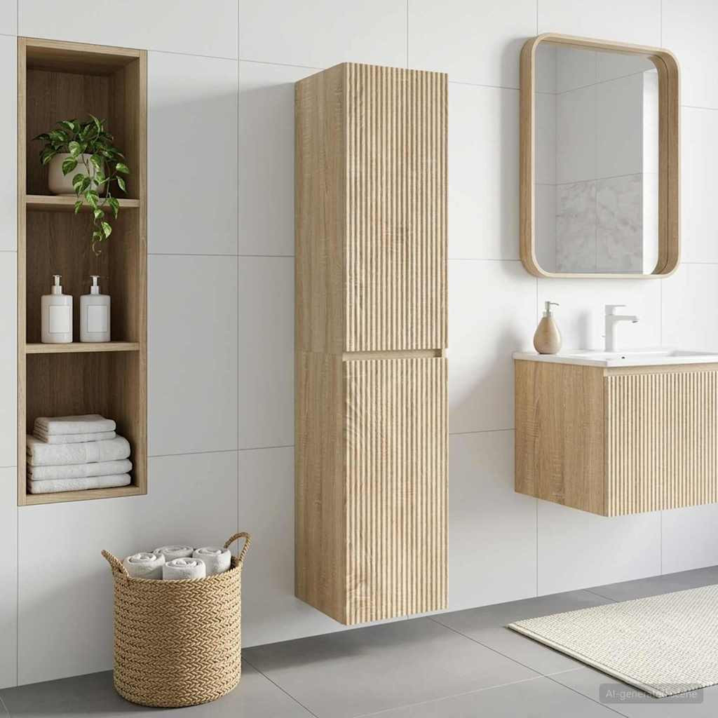 vidaXL Wandmontierter Badezimmerschrank Sonoma-Eiche