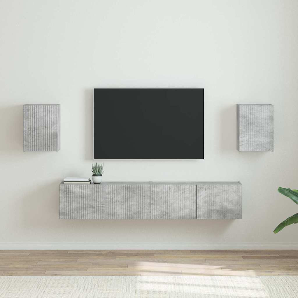 vidaXL TV-Wandschrank 2 pcs Beton 30 x 31 x 40 cm Holzwerkstoff