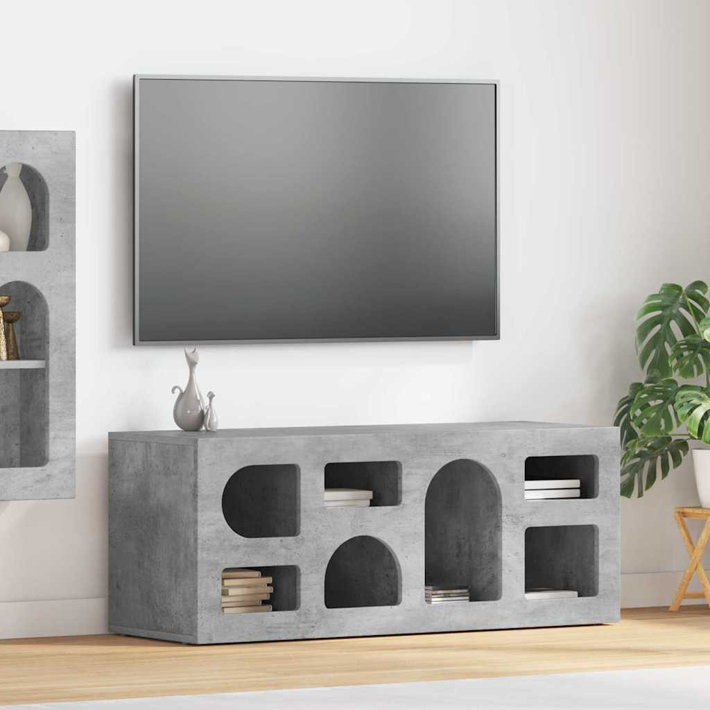 vidaXL TV-Schränk ELST 100 x 35 x 40 cm Beton Grau Holzwerkstoff
