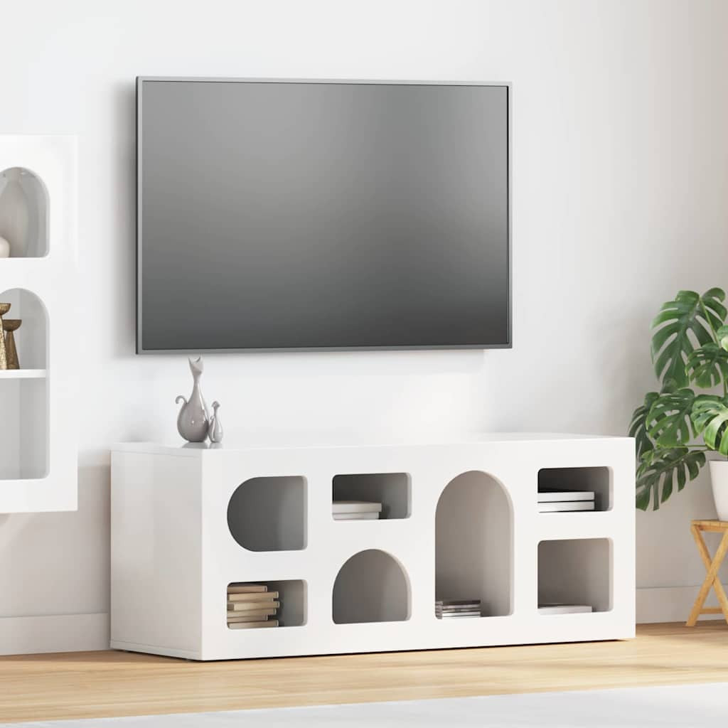 vidaXL TV-Schränk ELST 100 x 35 x 40 cm Hochglanz Weiß Holzwerkstoff