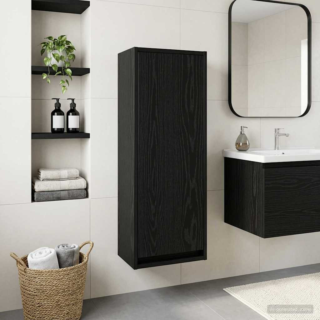 vidaXL Wandmontierte Waschbecken-Vanität Schwarze Eiche