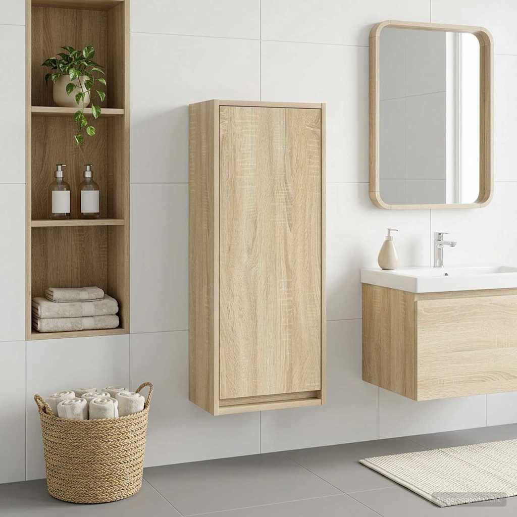 vidaXL Wandmontierte Waschbecken-Vanität Sonoma-Eiche 35 x 20 x 81 cm