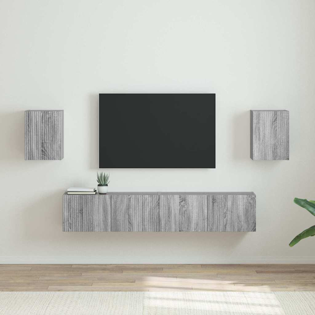 vidaXL TV-Wandschrank Wandmontiert 2 pcs Graues Sonoma 30 x 31 x 40 cm