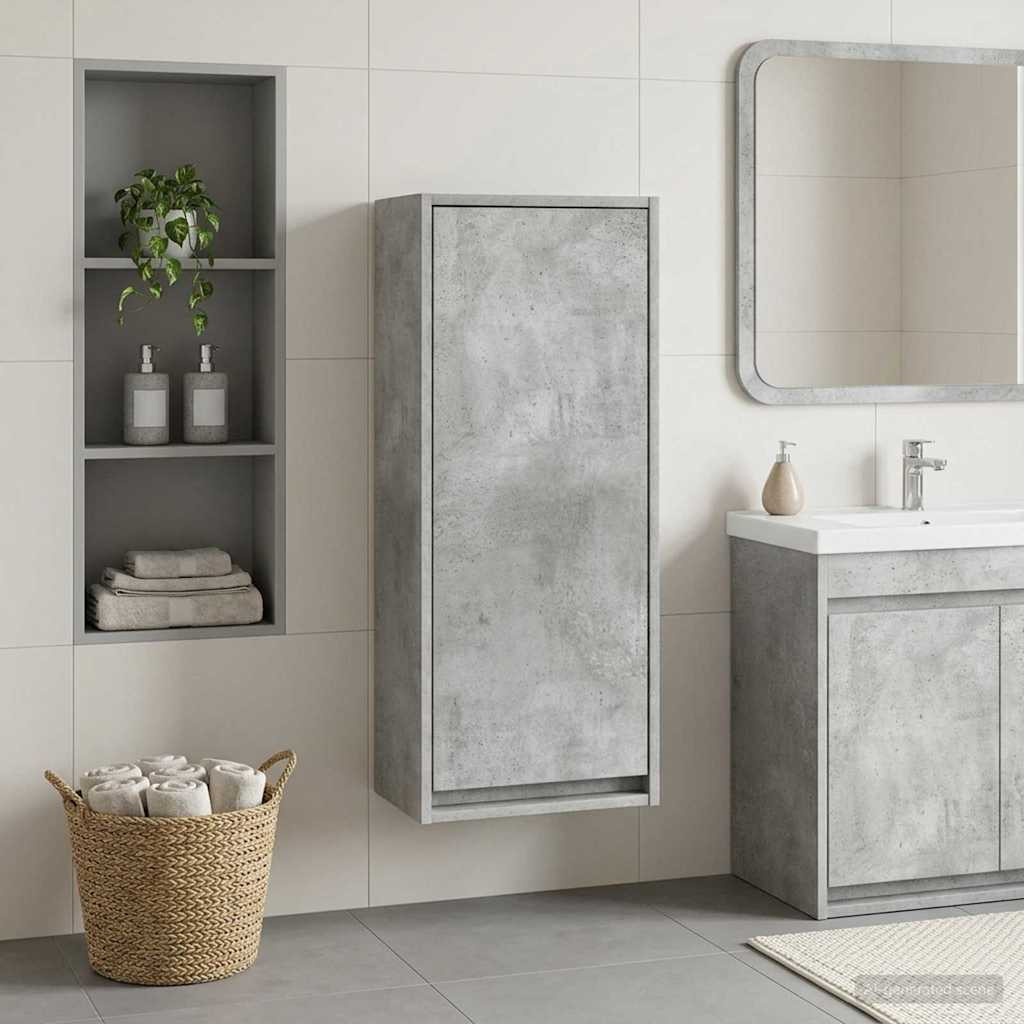 vidaXL Wandmontierte Waschbecken-Vanität Betongrau 35 x 20 x 81 cm