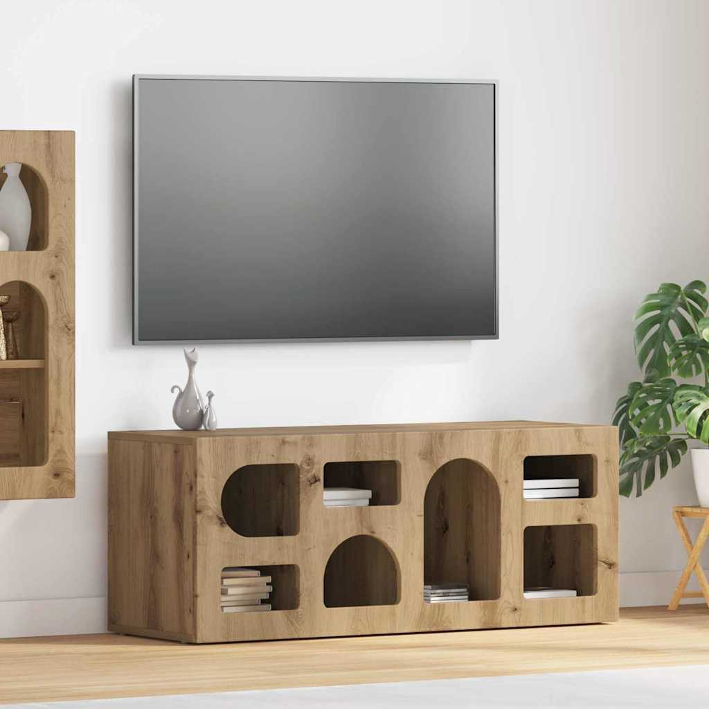 vidaXL TV-Schränk ELST 100 x 35 x 40 cm Artisan-Eiche Holzwerkstoff