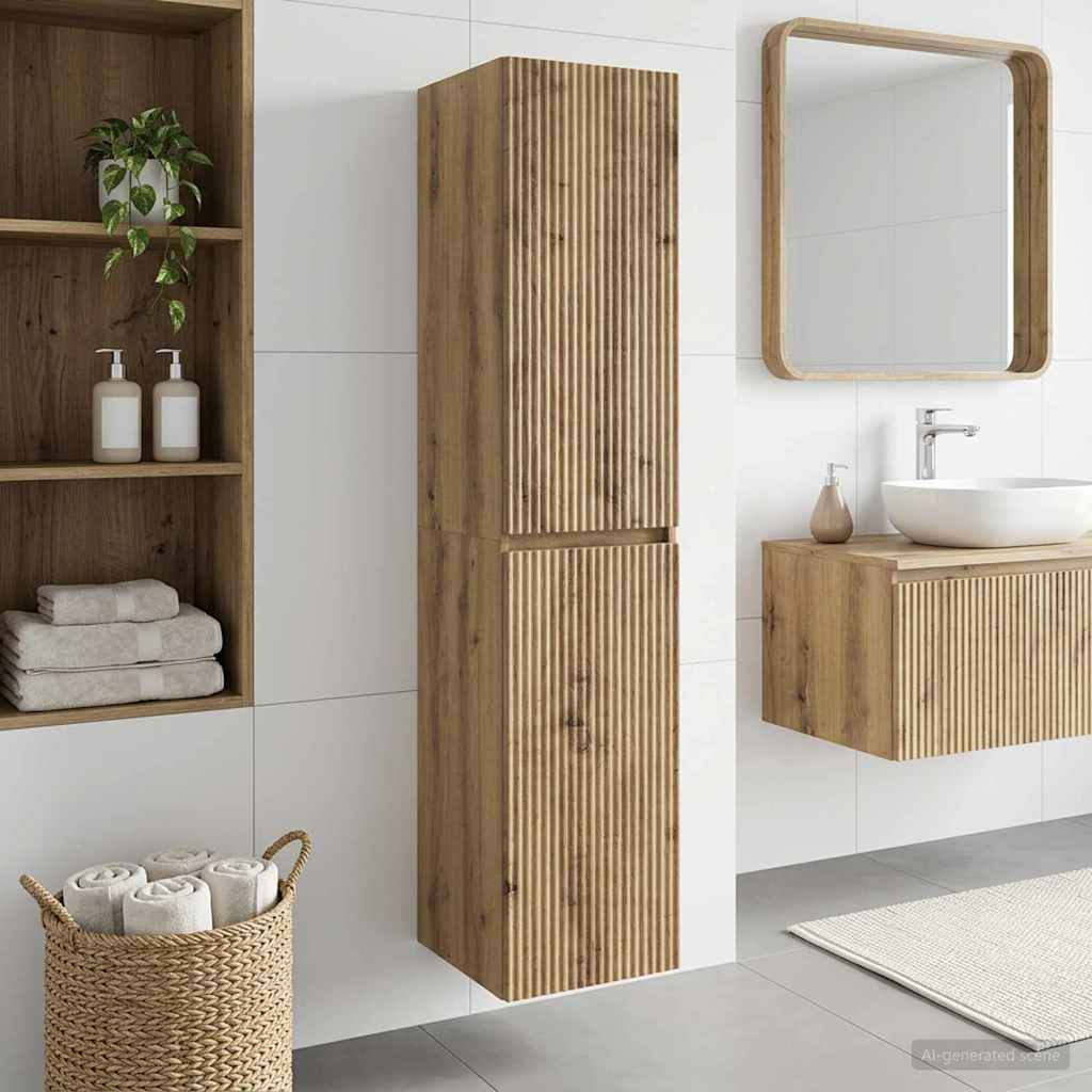 vidaXL Wandmontierter Badezimmerschrank Artisan-Eiche