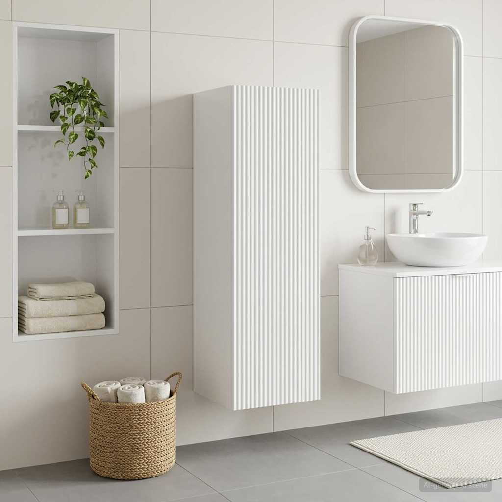vidaXL Wandmontierter Badezimmerschrank Weiß 33 x 34,5 x 100 cm