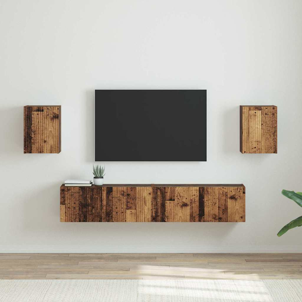 vidaXL TV-Wandschrank 2 pcs Altholz 30 x 31 x 40 cm Holzwerkstoff