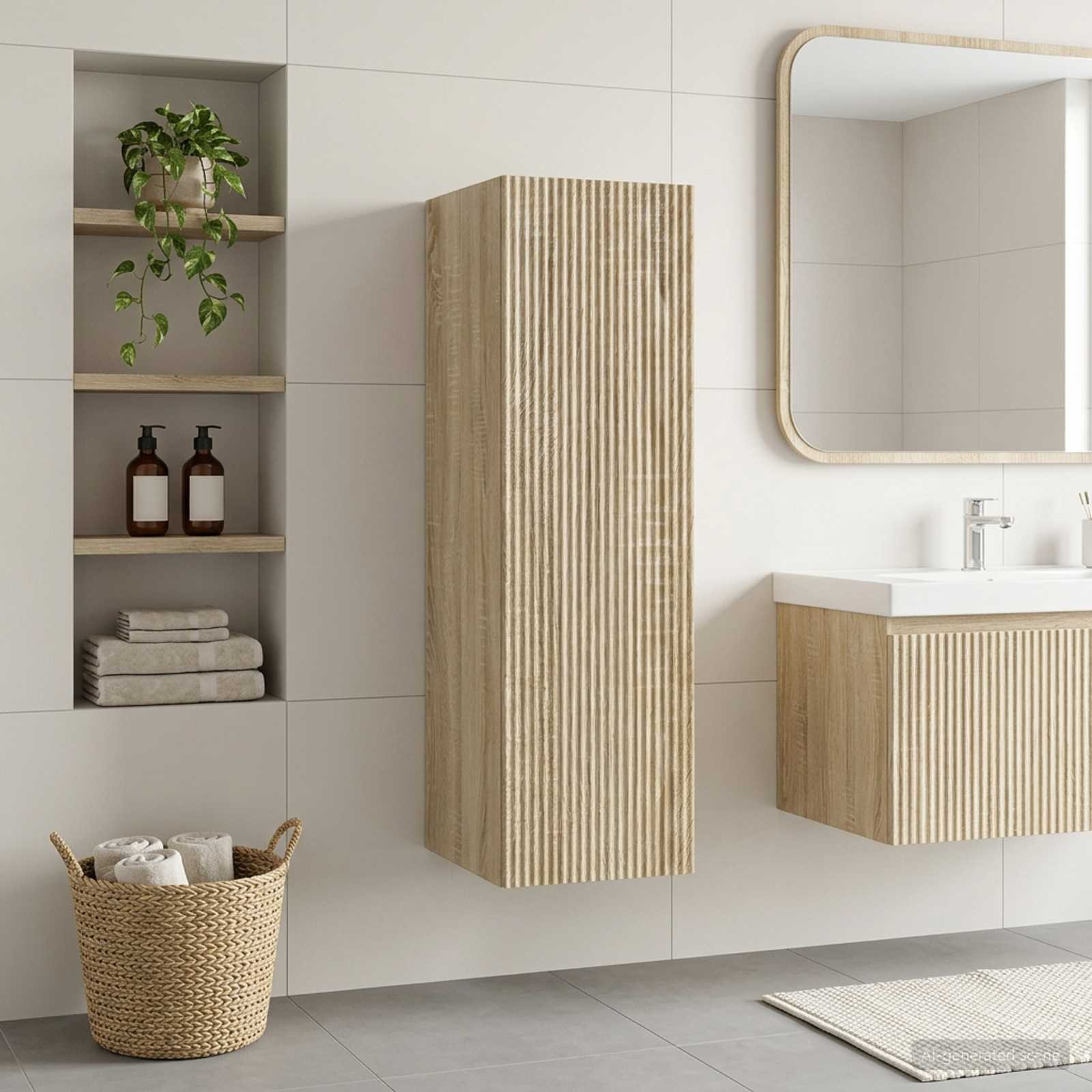 vidaXL Wandmontierter Badezimmerschrank Sonoma-Eiche