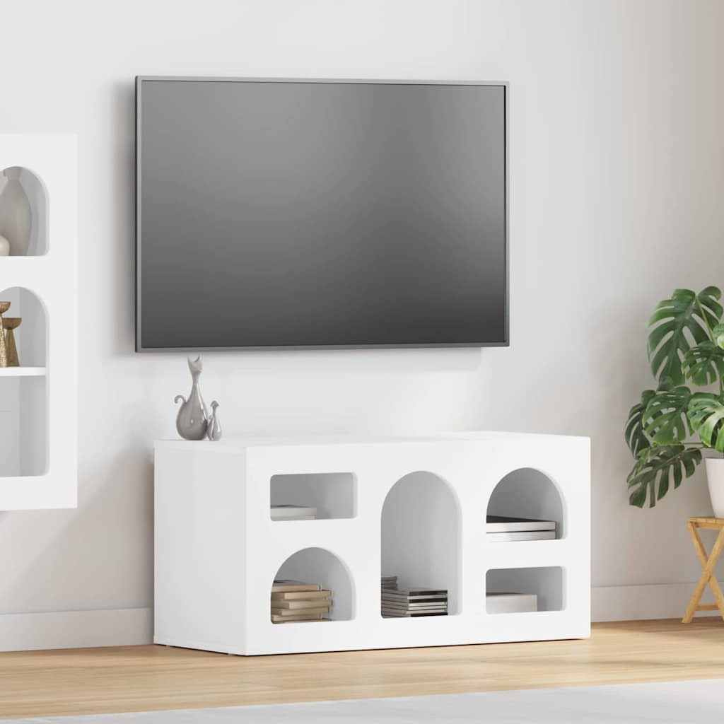 vidaXL TV-Schränk ELST 80 x 35 x 40 cm Hochglanz Weiß Holzwerkstoff