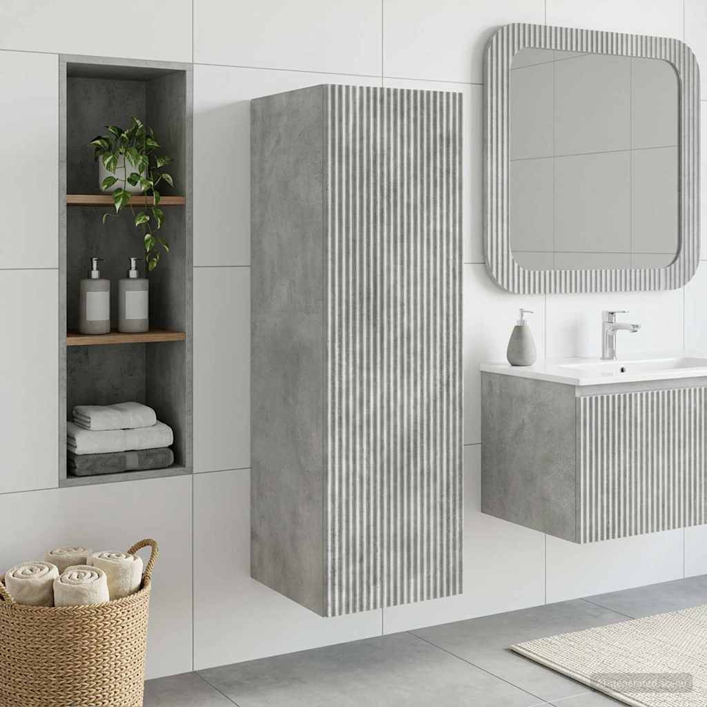 vidaXL Wandmontierter Badezimmerschrank Betongrau 33 x 34,5 x 100 cm