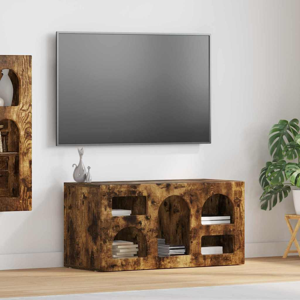 vidaXL TV-Schränk ELST 80 x 35 x 40 cm Geräucherte Eiche Holzwerkstoff