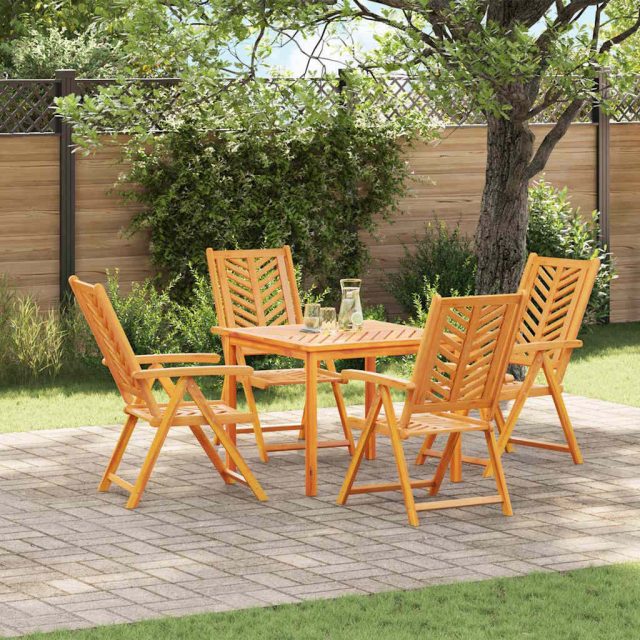 vidaXL Garten Essgruppe 5 Stk. Braun Massivholz Akazie