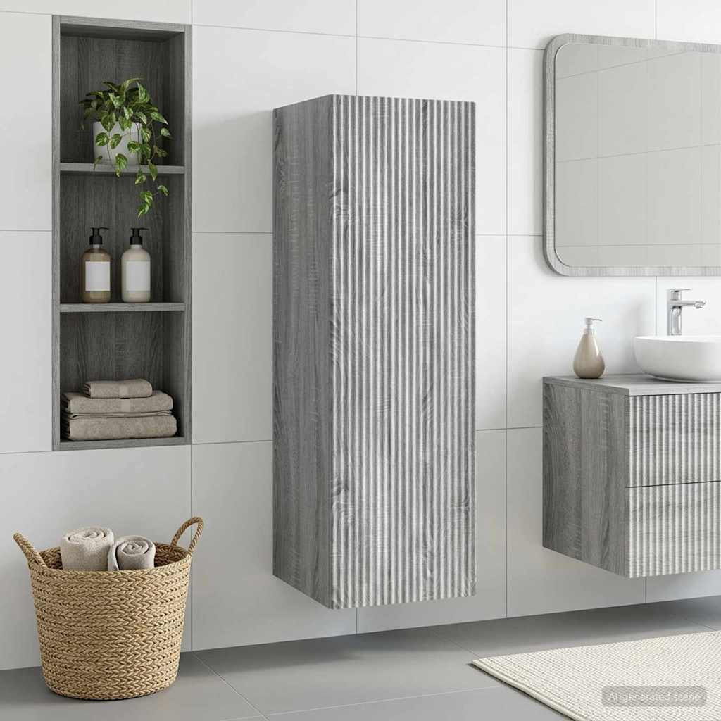 vidaXL Wandmontierter Badezimmerschrank Grau Sonoma 33 x 34,5 x 100 cm
