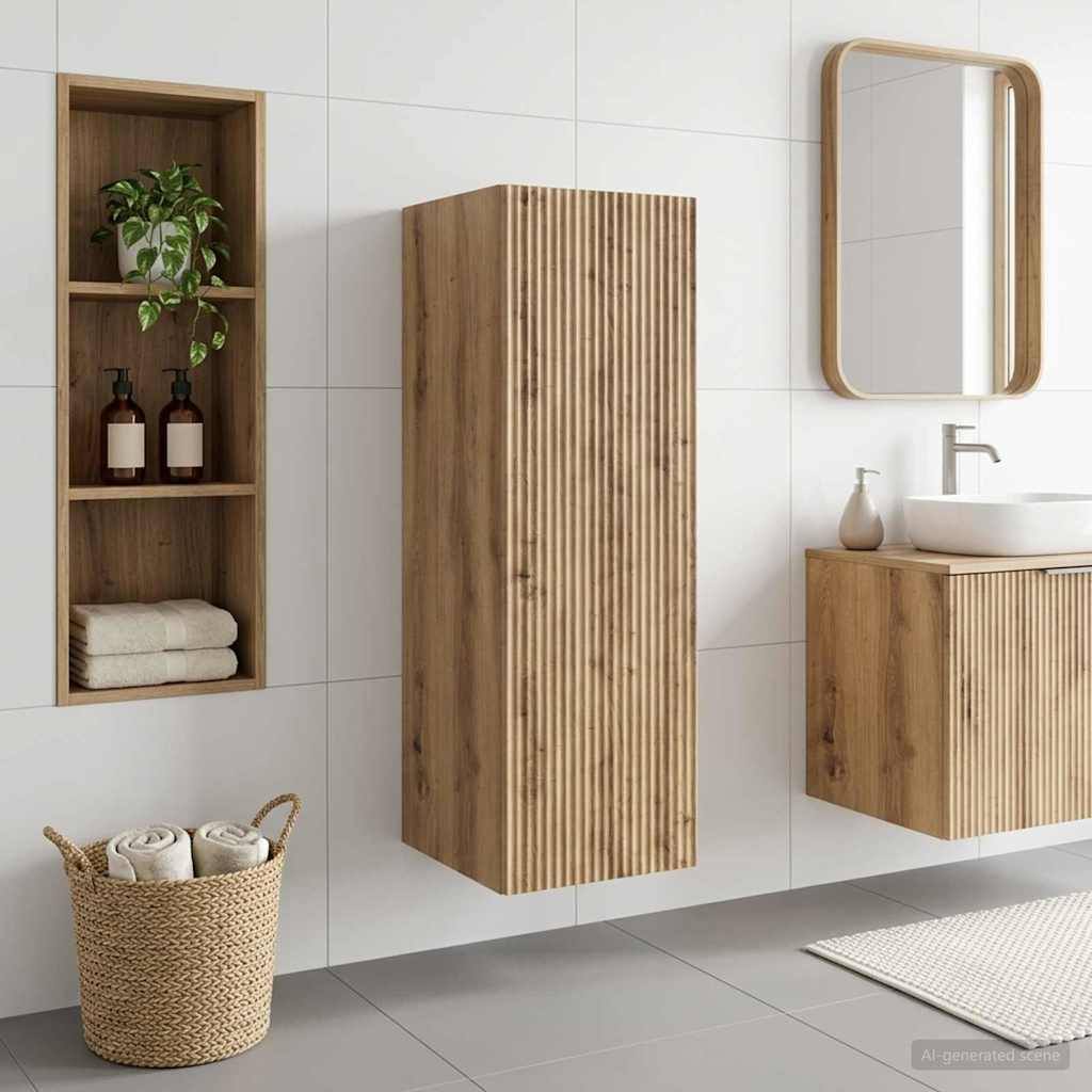 vidaXL Wandmontierter Badezimmerschrank Artisan-Eiche
