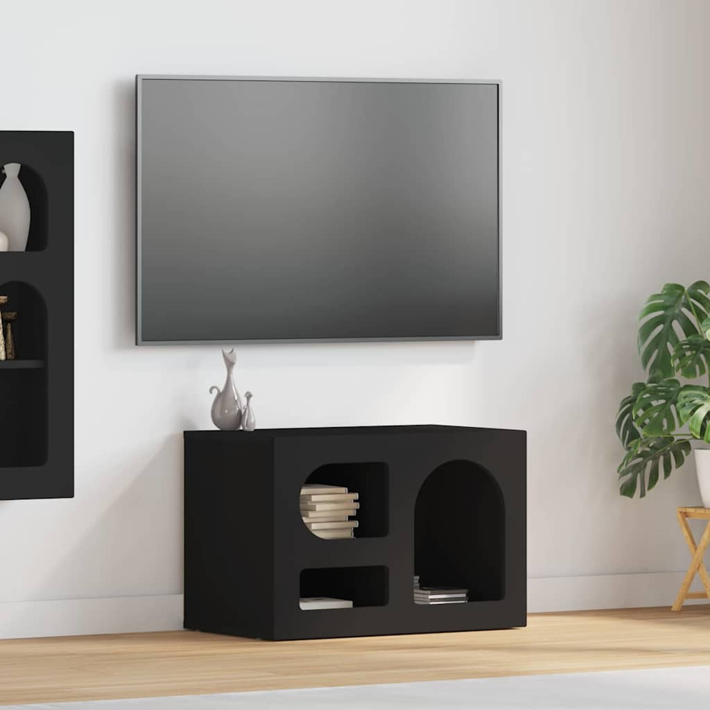 vidaXL TV-Schränk ELST 60 x 35 x 40 cm Schwarz Holzwerkstoff