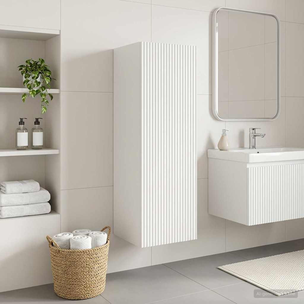 vidaXL Wandmontierter Badezimmerschrank Weiß 33 x 34,5 x 60 cm