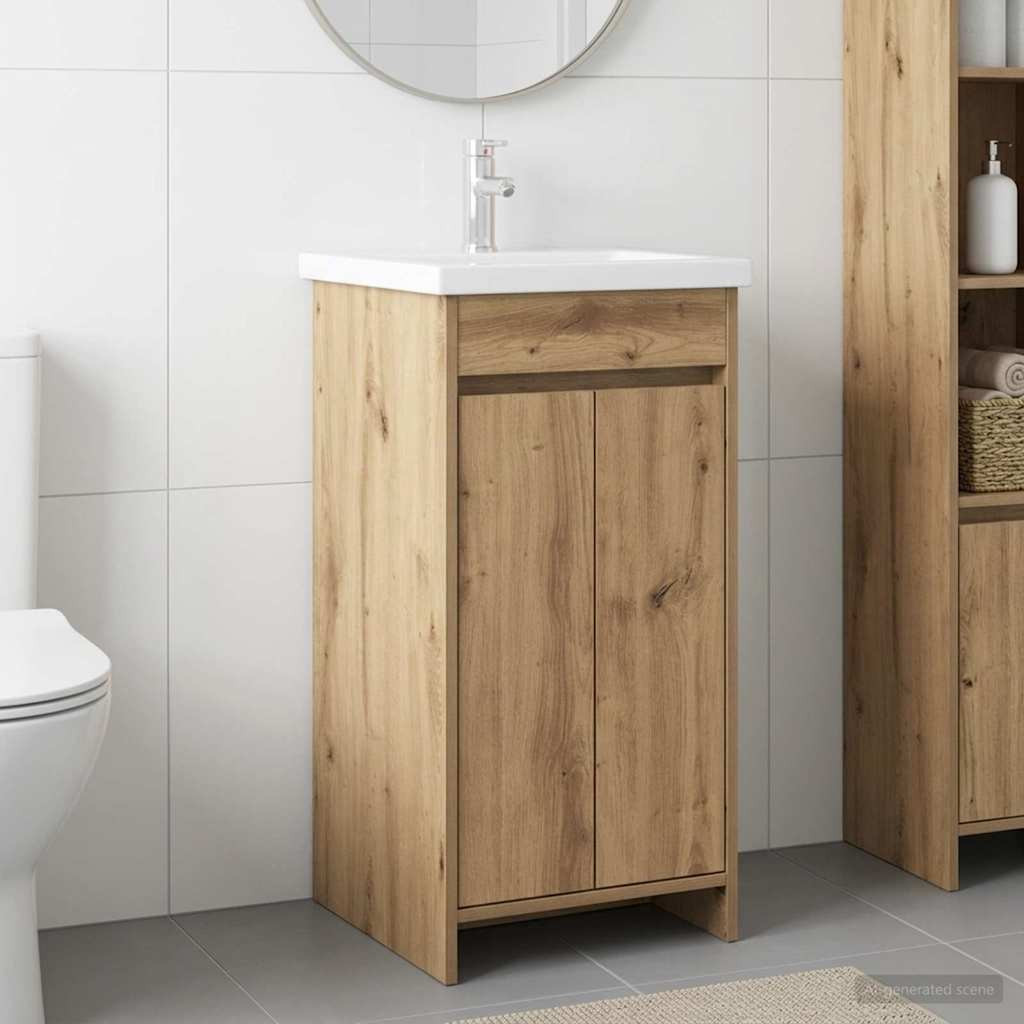 vidaXL Badezimmerschrank mit Waschbecken Artisan-Eiche