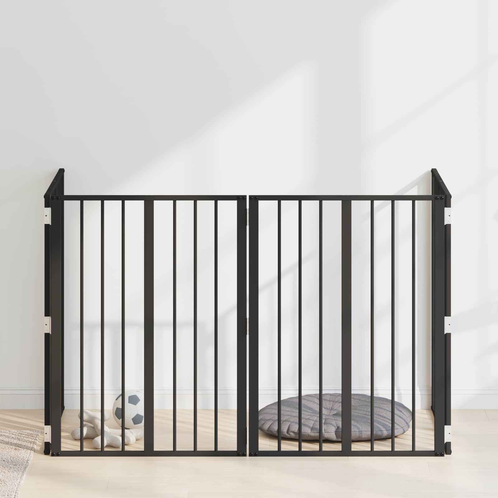 vidaXL Hundetor 4 pcs Schwarz 60 x 80 cm Verzinkter Stahl