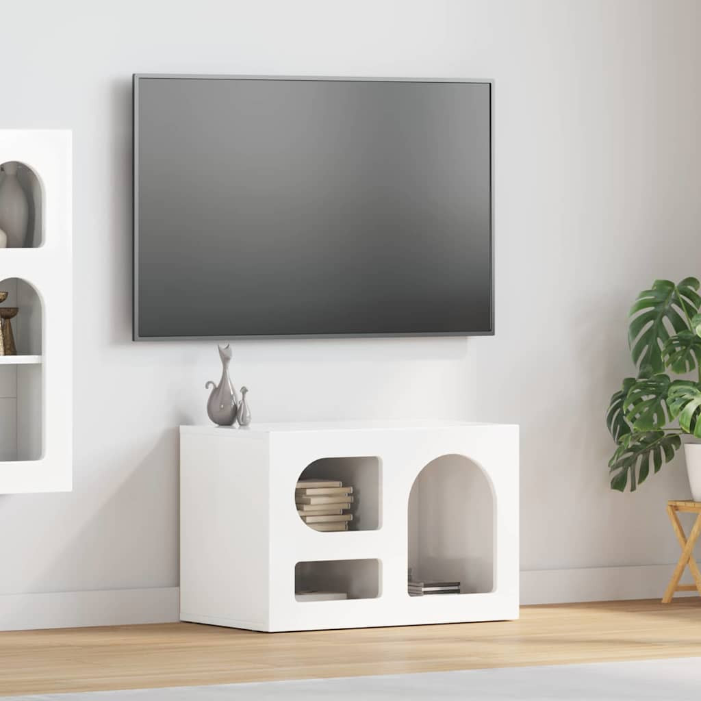 vidaXL TV-Schränk ELST 60 x 35 x 40 cm Hochglanz Weiß Holzwerkstoff