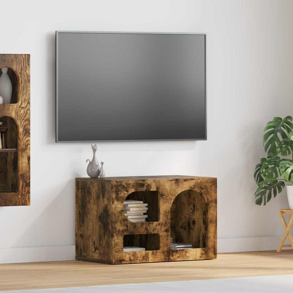 vidaXL TV-Schränk ELST 60 x 35 x 40 cm Geräucherte Eiche Holzwerkstoff