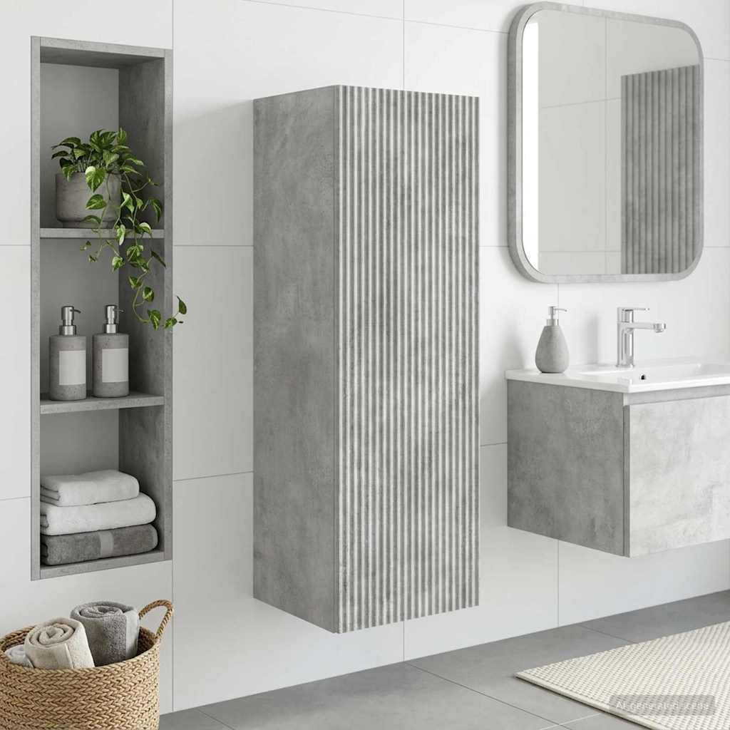 vidaXL Wandmontierter Badezimmerschrank Betongrau 33 x 34,5 x 60 cm