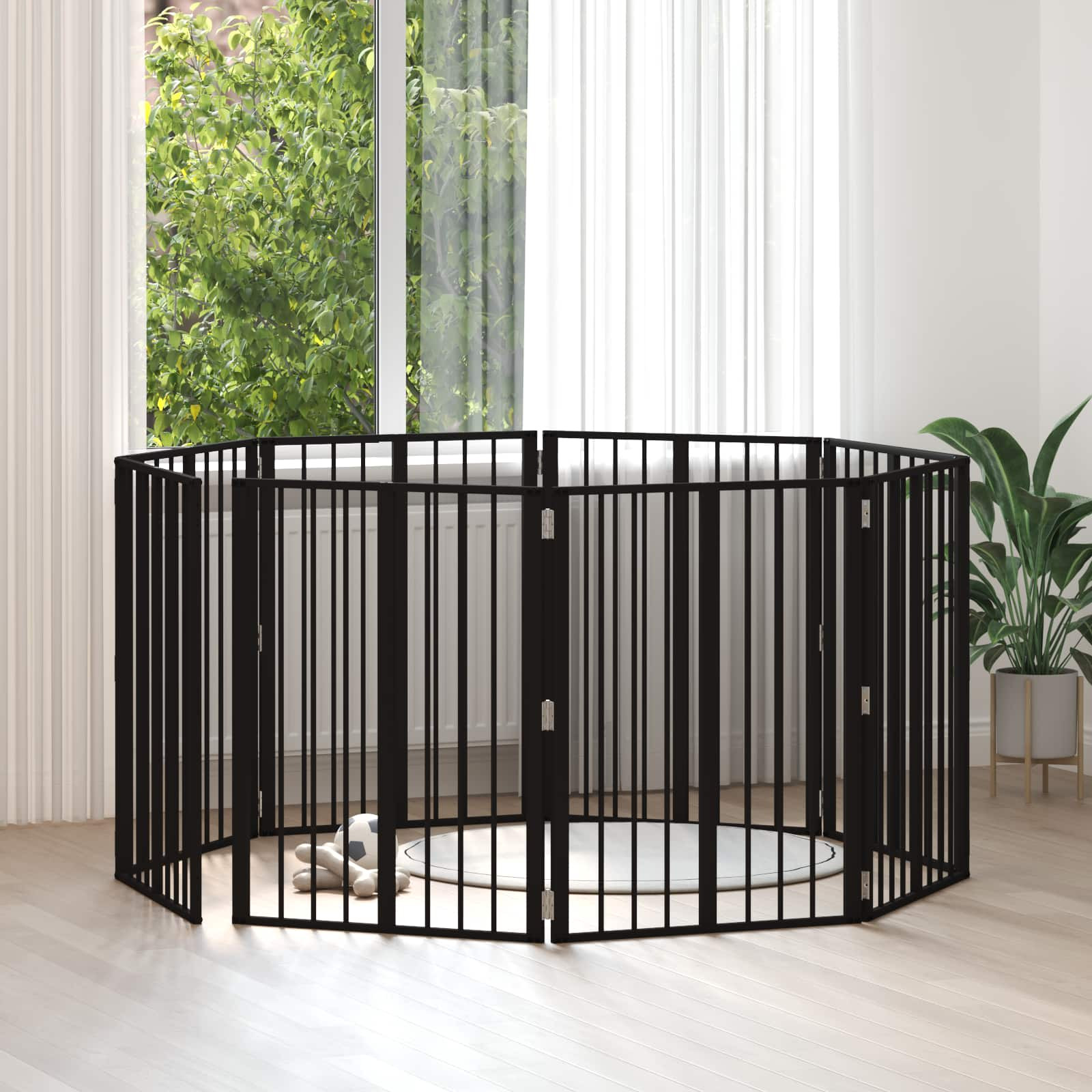 vidaXL Hundetor 8 pcs Schwarz 60 x 80 cm Verzinkter Stahl