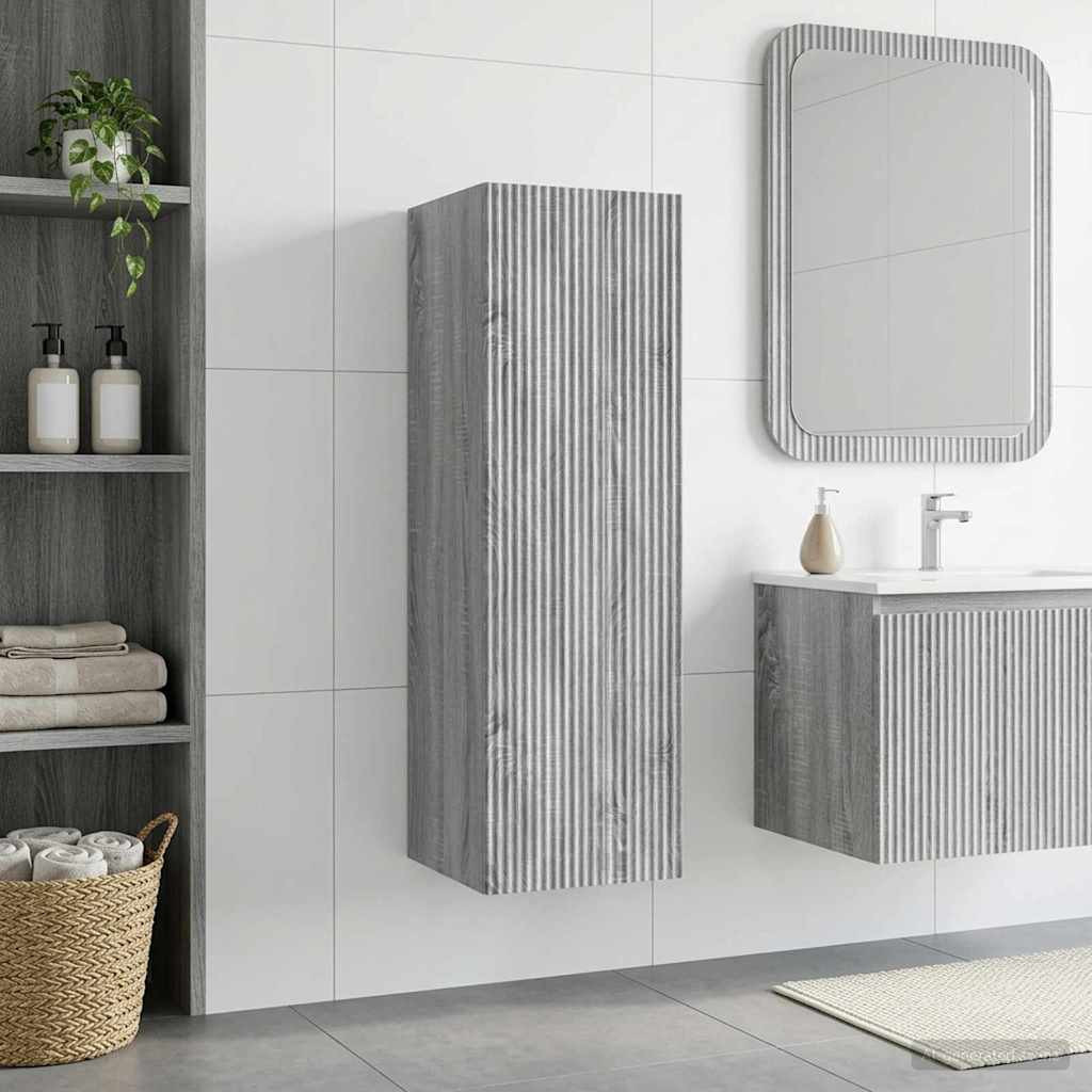 vidaXL Wandmontierter Badezimmerschrank Grau Sonoma 33 x 34,5 x 60 cm