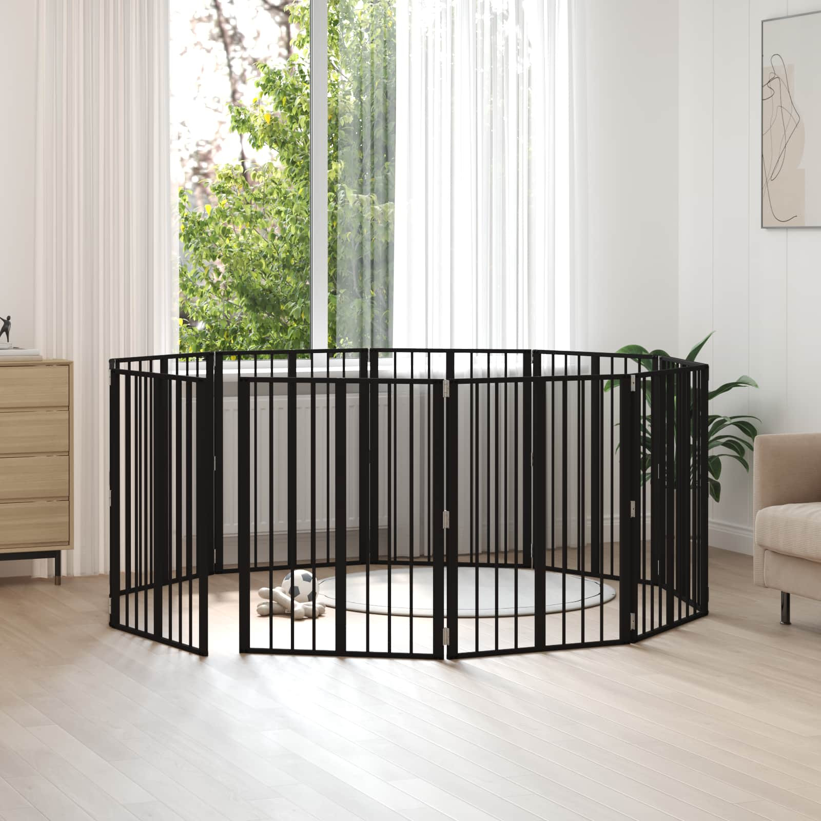 vidaXL Hundetor 10 pcs Schwarz 60 x 80 cm Verzinkter Stahl