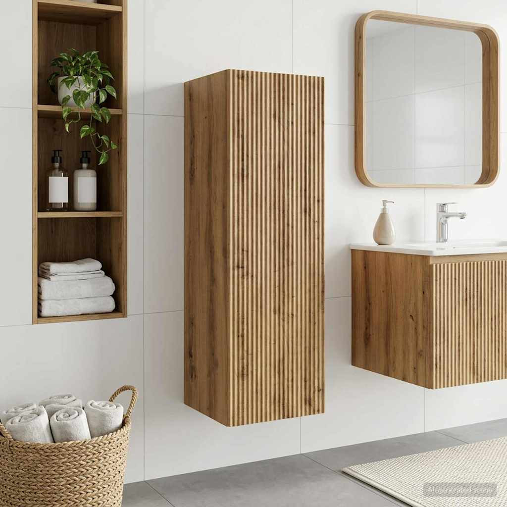 vidaXL Wandmontierter Badezimmerschrank Artisan-Eiche