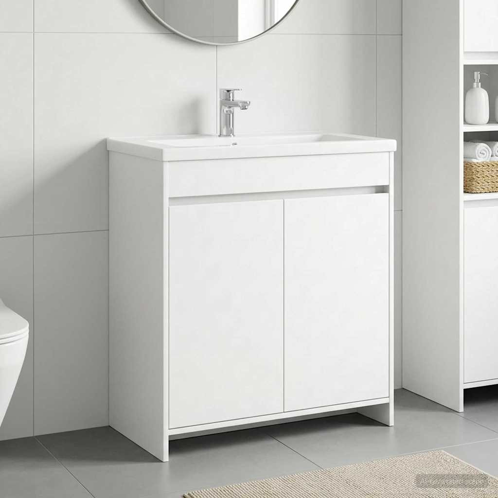 vidaXL Badunterschrank Weiß 78,5 x 37,5 x 81 cm Holzwerkstoff