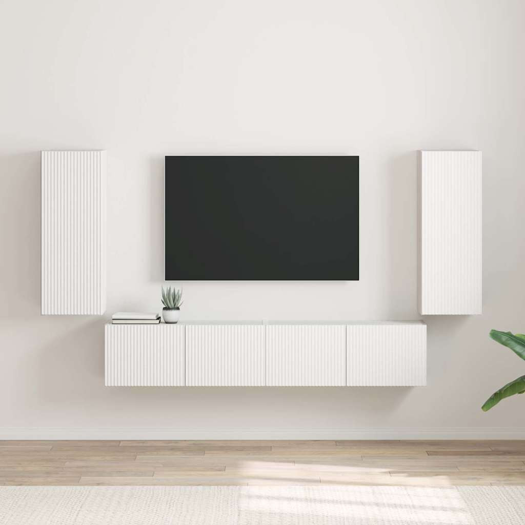 vidaXL TV-Wandschrank 2 pcs Weiß 30 x 31 x 80 cm Holzwerkstoff