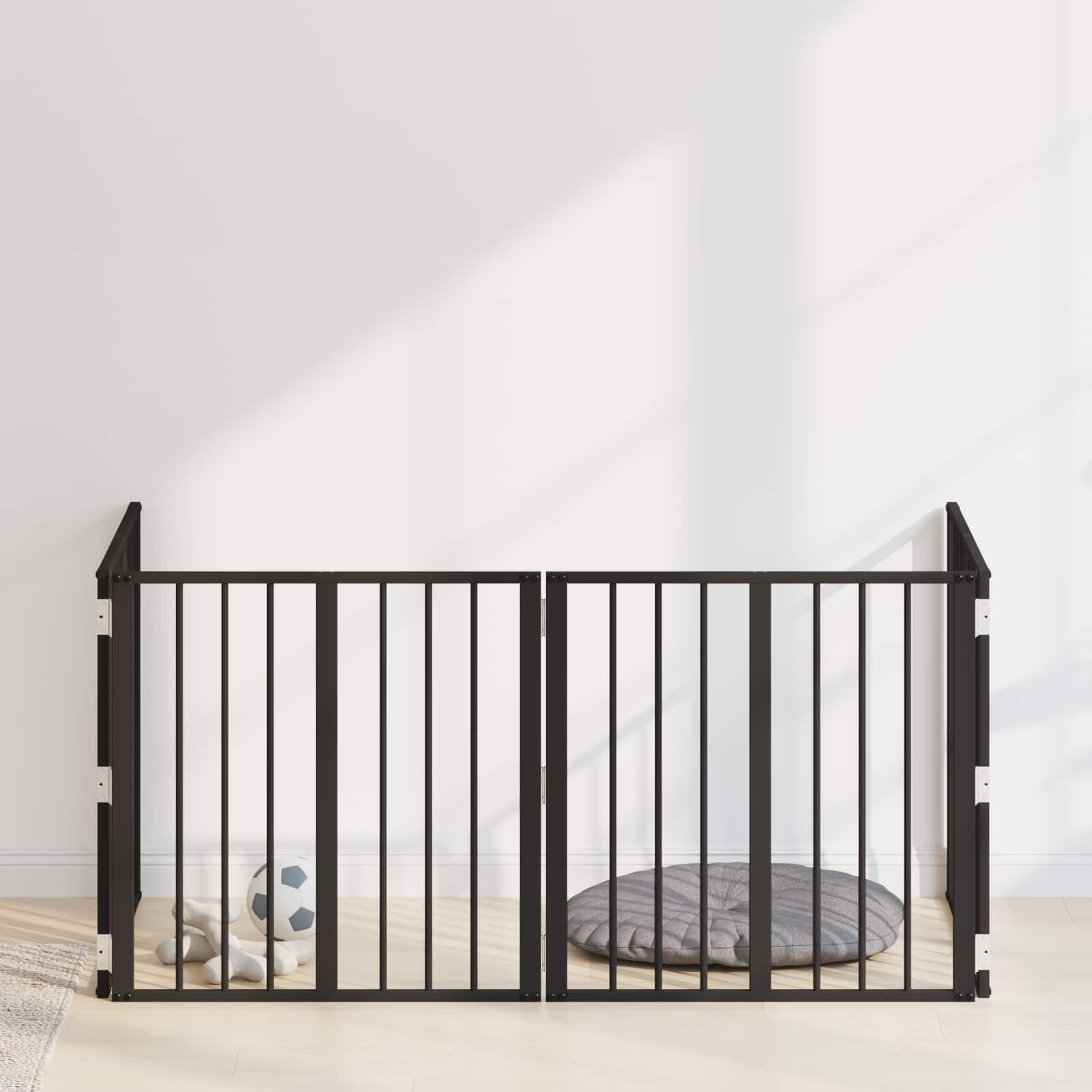 vidaXL Hundetor 4 pcs Schwarz 60 x 60 cm Verzinkter Stahl
