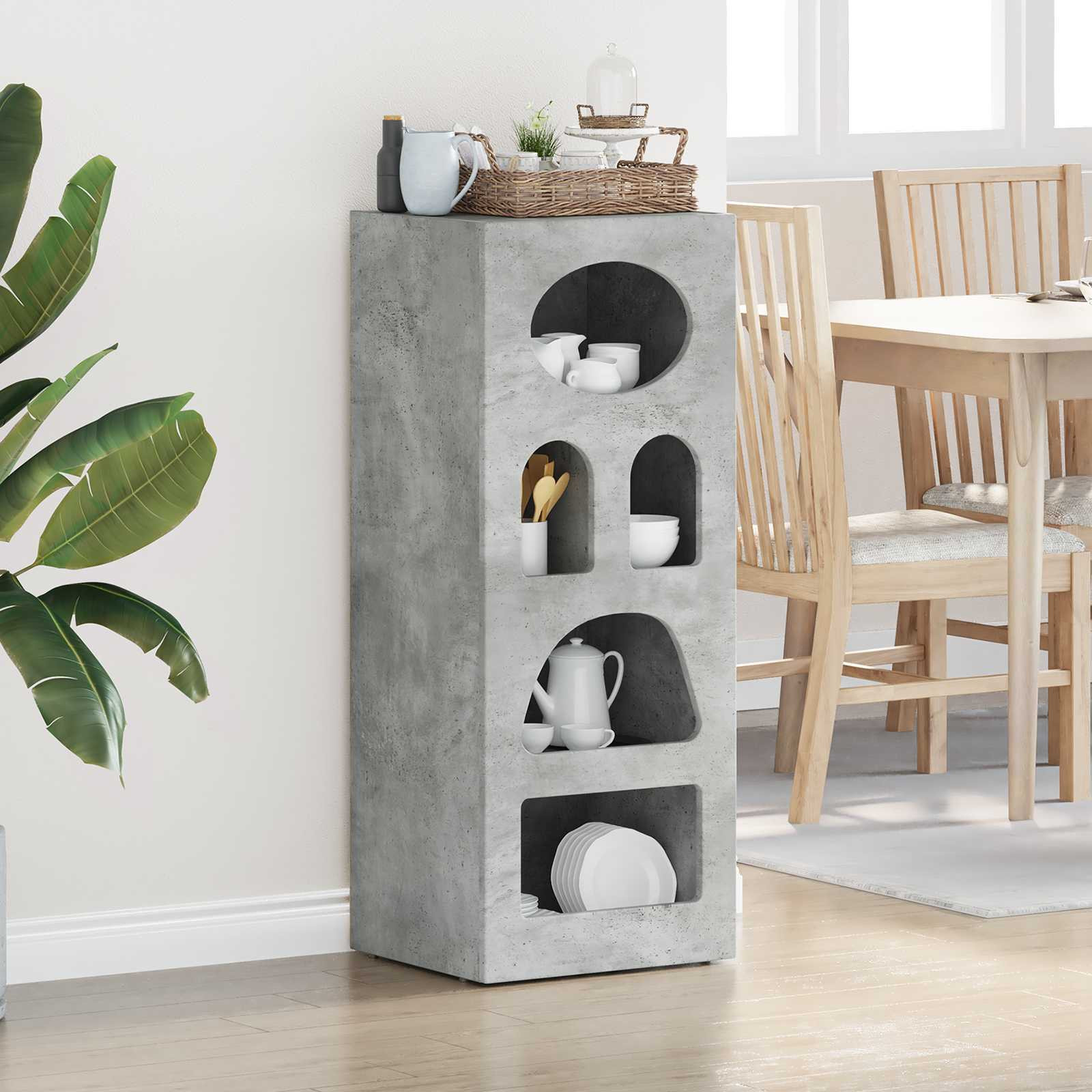 vidaXL Sideboard ELST Beton Grau 40 x 35 x 100,5 cm Holzwerkstoff