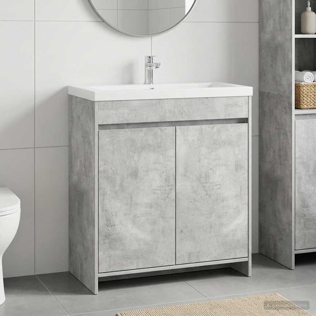 vidaXL Badunterschrank Betongrau 78,5 x 37,5 x 81 cm Holzwerkstoff