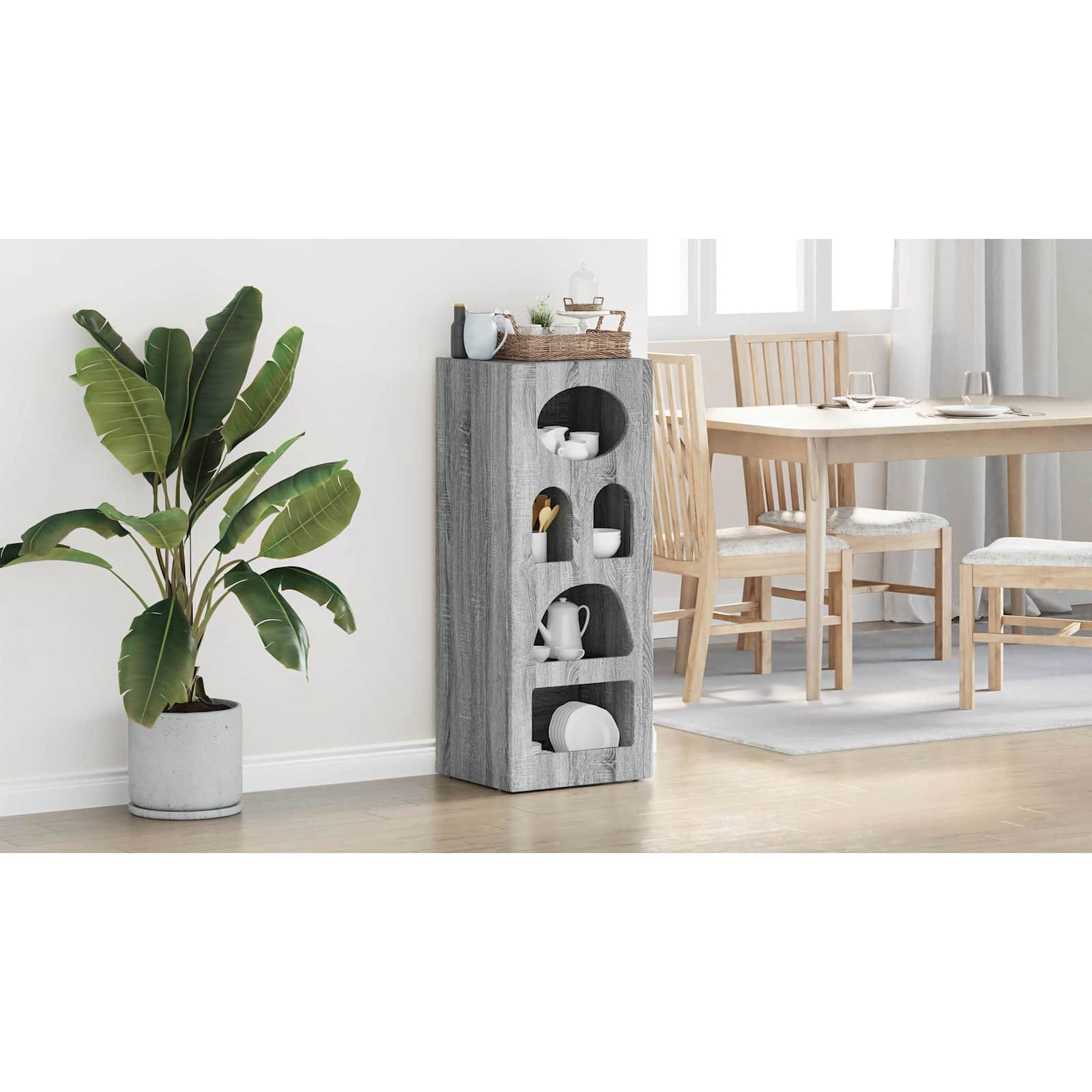 vidaXL Sideboard ELST Graues Sonoma 40 x 35 x 100,5 cm Holzwerkstoff