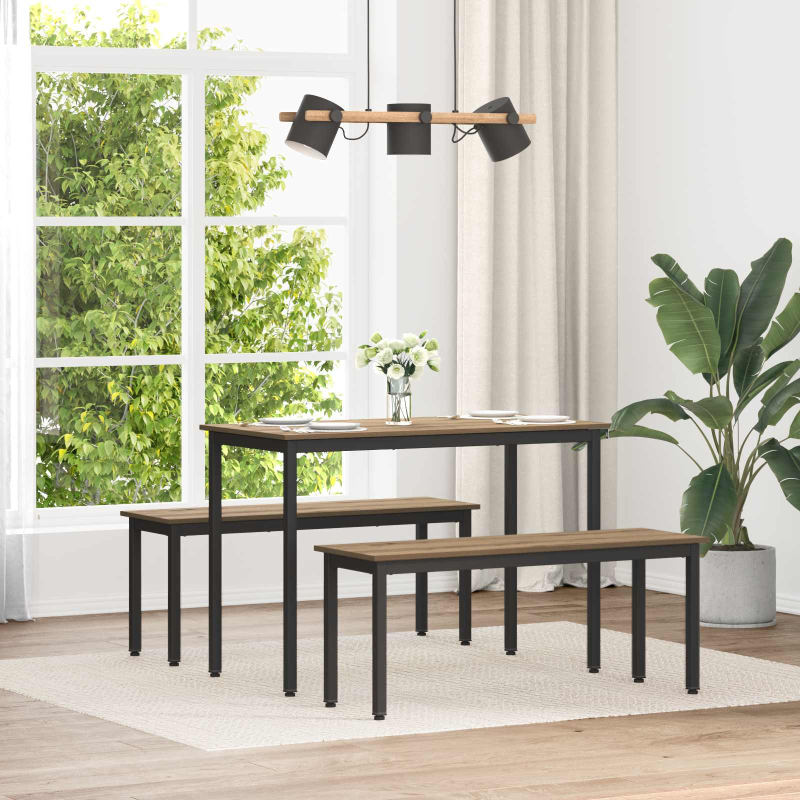 vidaXL Bank Kunsthandwerk Eiche 110 x 35 x 45 cm Holzwerkstoff