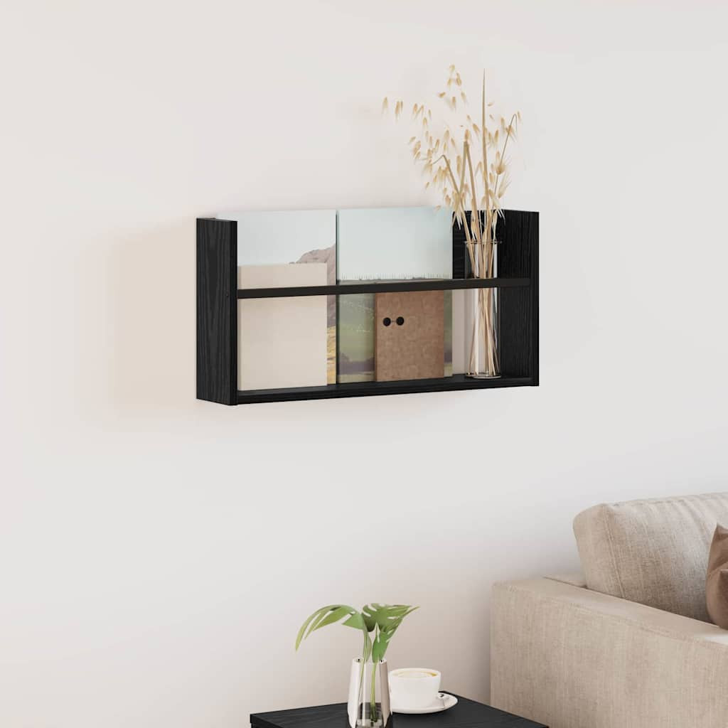 vidaXL Magazinregal Schwarz Eichen-Optik 60 x 12 x 30 cm Holzwerkstoff