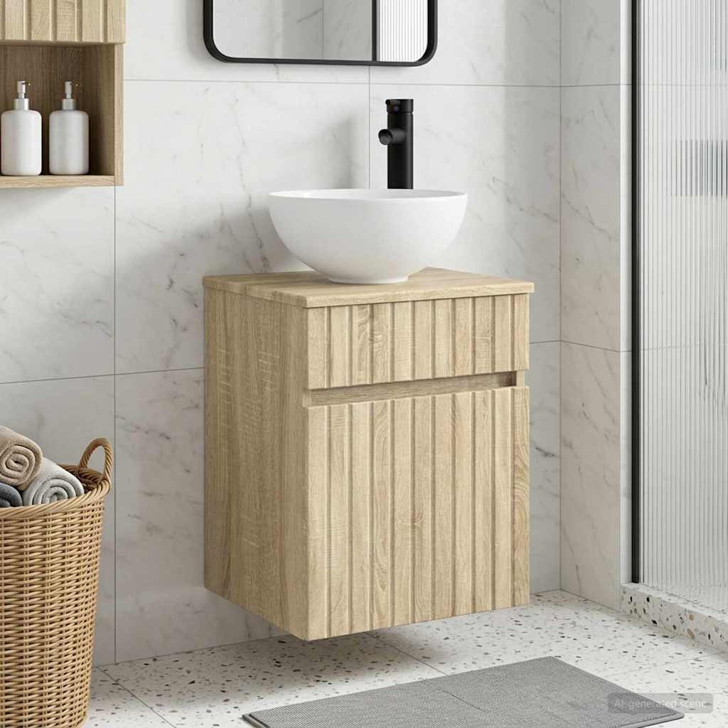 vidaXL Wandmontierte Waschbecken-Vanität Sonoma-Eiche