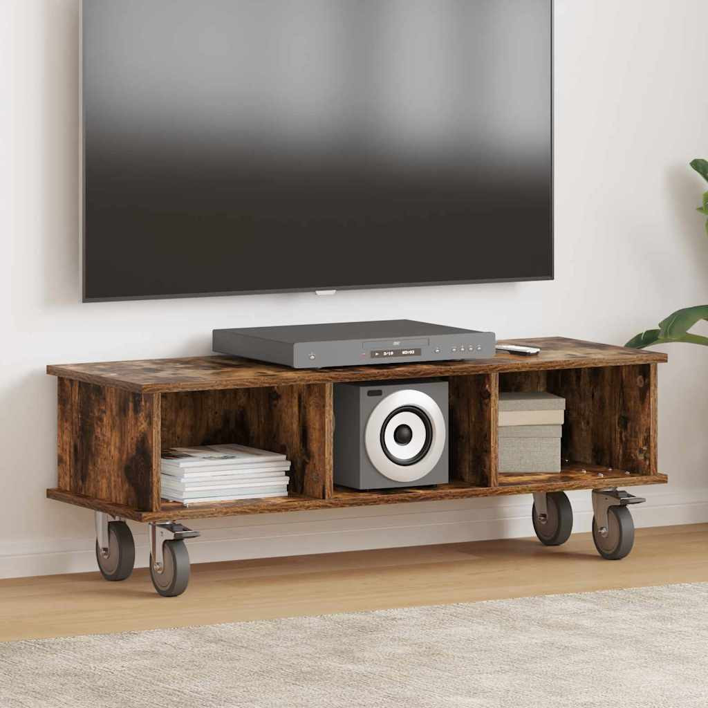 vidaXL TV-Ständer Geräucherte Eiche 100 x 35 x 35 cm Holzwerkstoff